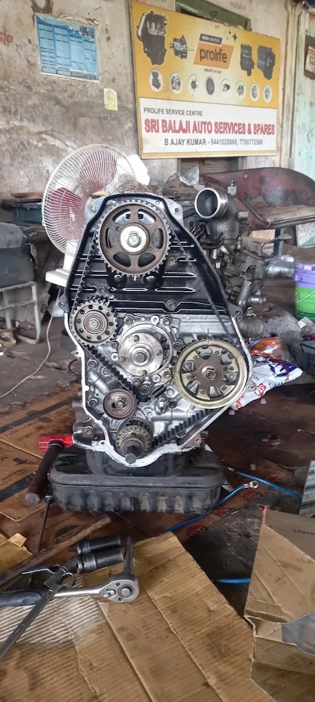 Rebuilt engine with new timing belt and pulleys